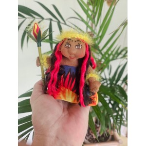 4" Art Doll Pele, Volcano Goddess